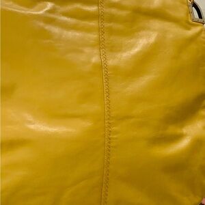 Badgley Mischka Gold Yellow Large Chic Leather Bag